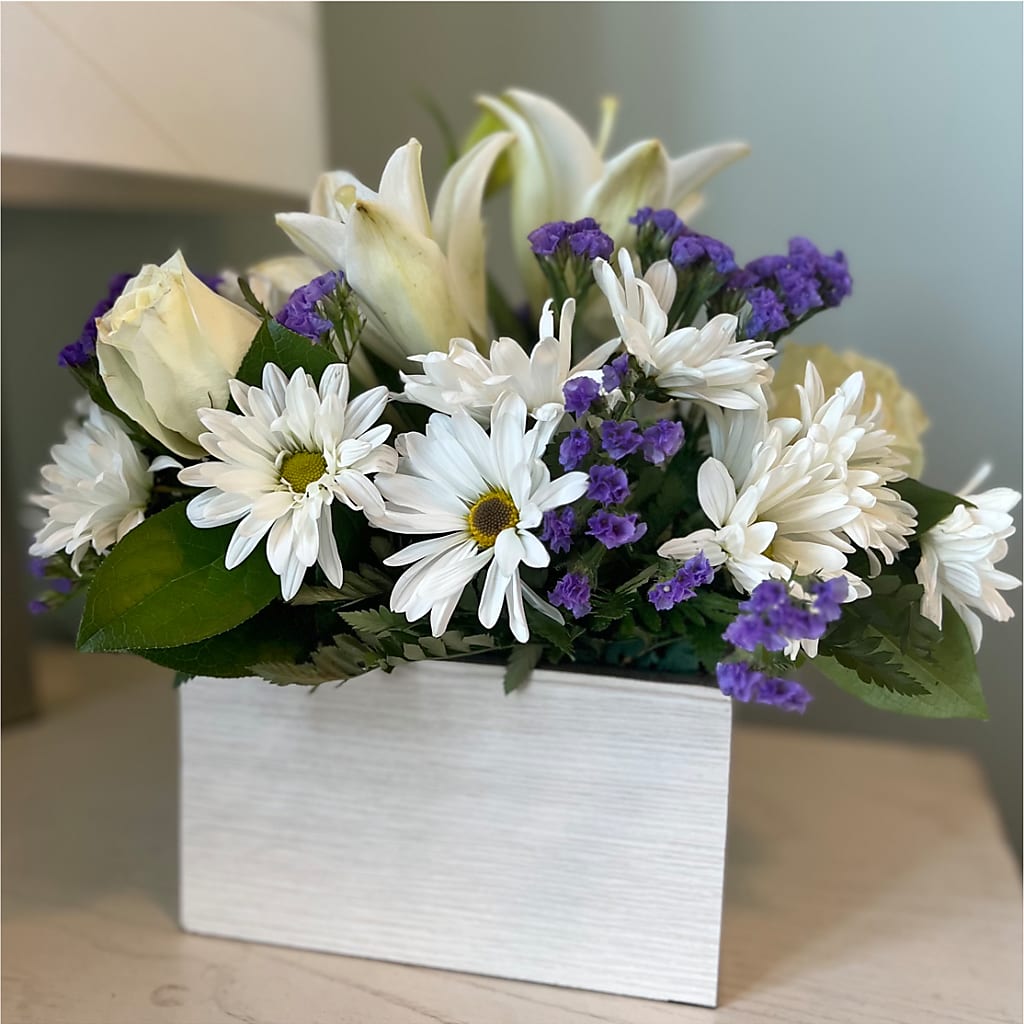 Beyond Blue Box Bouquet – Magnolia Floral Design, Santa Ana CA