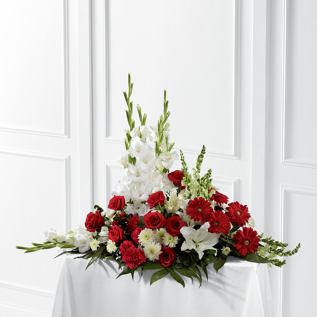Crimson & White Arrangement – Magnolia Floral Design, Santa Ana CA