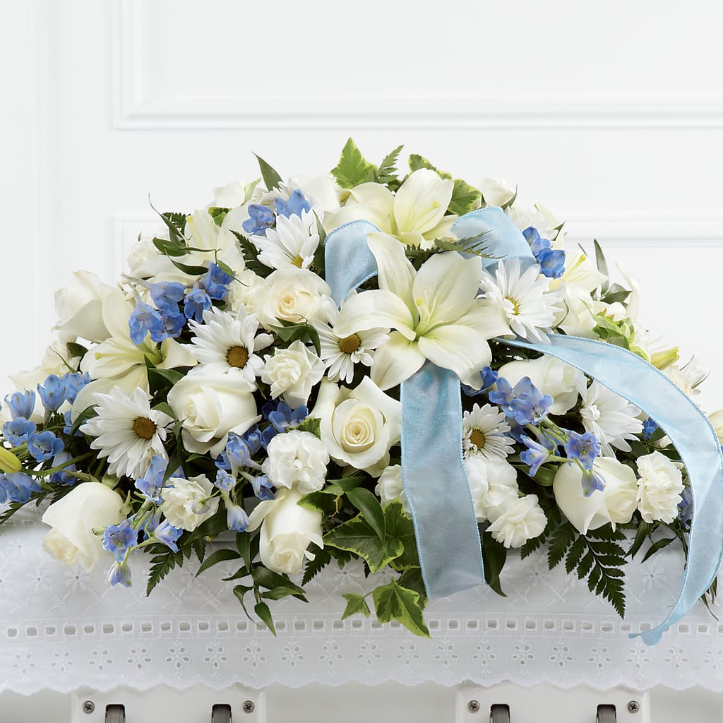 Tender Treasure Casket Spray – Magnolia Floral Design, Santa Ana CA