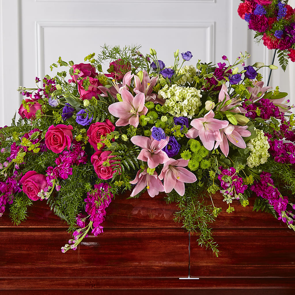 Radiant Tribute Casket Spray – Magnolia Floral Design, Santa Ana CA
