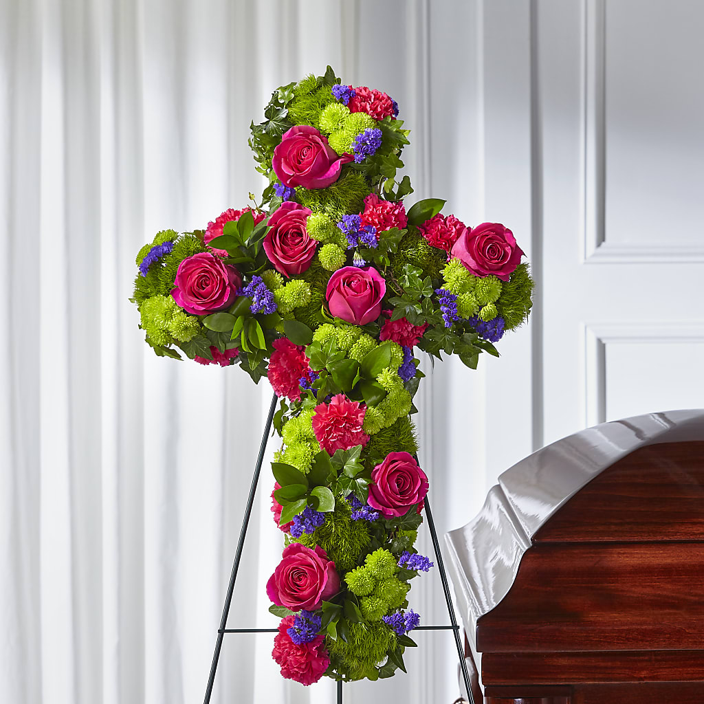 Tribute Rose Floral Cross – Magnolia Floral Design, Santa Ana CA