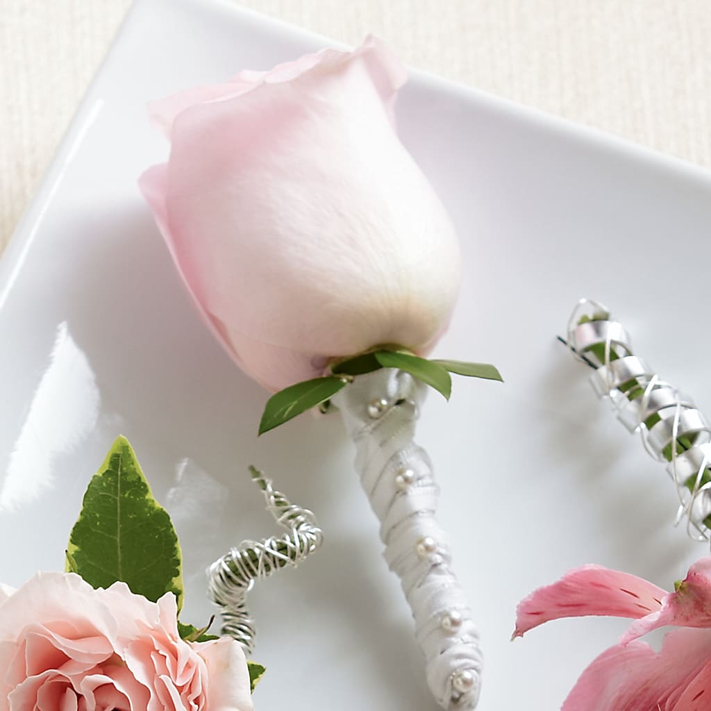 Pink Rose Boutonniere – Magnolia Floral Design, Santa Ana CA