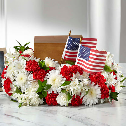 Spirit of Patriotism Cremation Adornment –  Magnolia Floral Design, Santa Ana CA