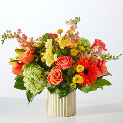 Autumn Sunshine Bouquet with Ivory Vase –  Magnolia Floral Design, Santa Ana CA