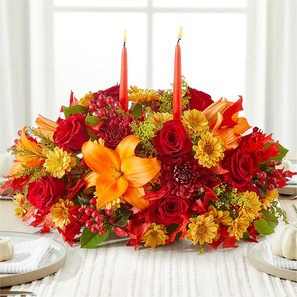 Autumn's Embrace Centerpiece –  Magnolia Floral Design, Santa Ana CA