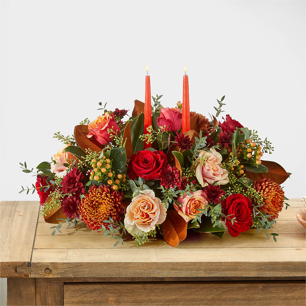 Gather Near Centerpiece –  Magnolia Floral Design, Santa Ana CA